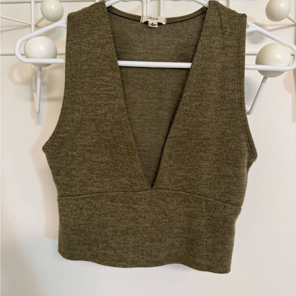 Ardene Olive Deep V Tank Top